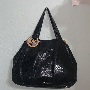 Michael, Michael Kors , black snake skin bag